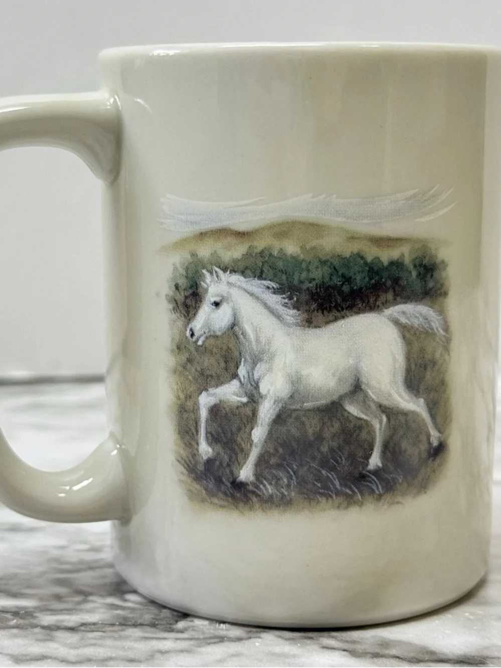 Vintage Otagiri Japan Hand Painted Wild Horses Coffee/Tea Mug, Equestrian Core